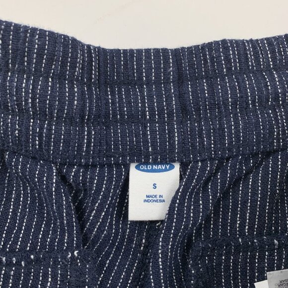 Old Navy Dark Blue Pinstripe Linen Blend Pull On Shorts S - Picture 3 of 5